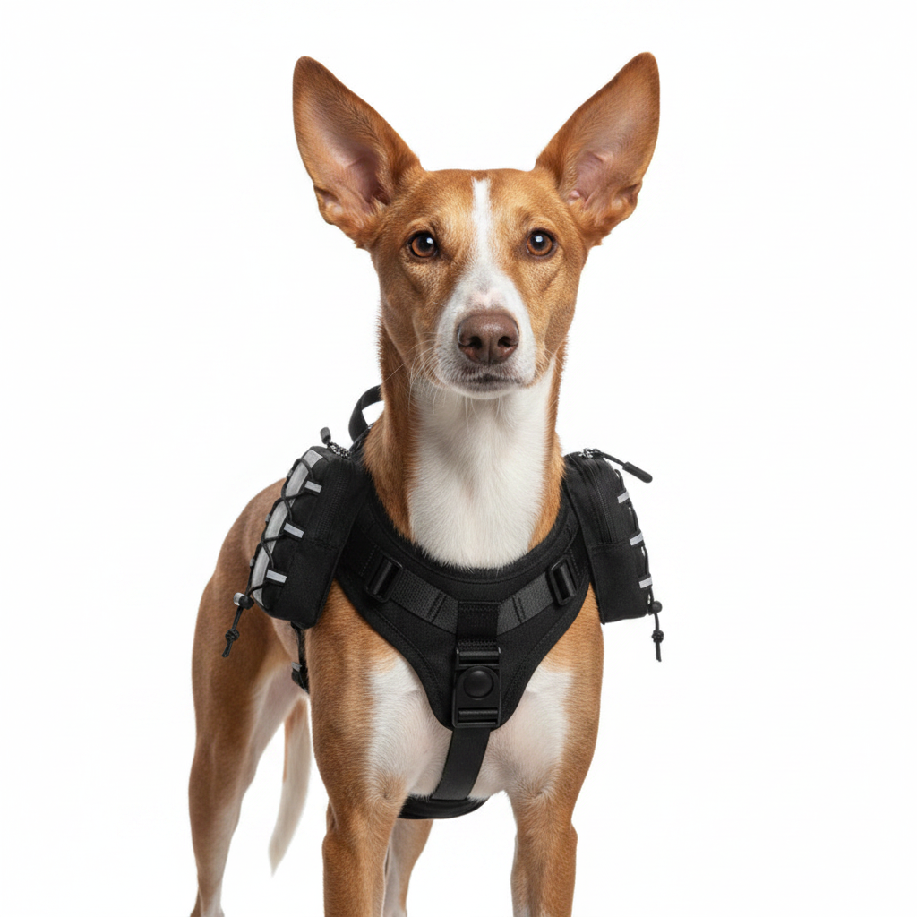 Arnés Mochila Negro Reflectante para Perros