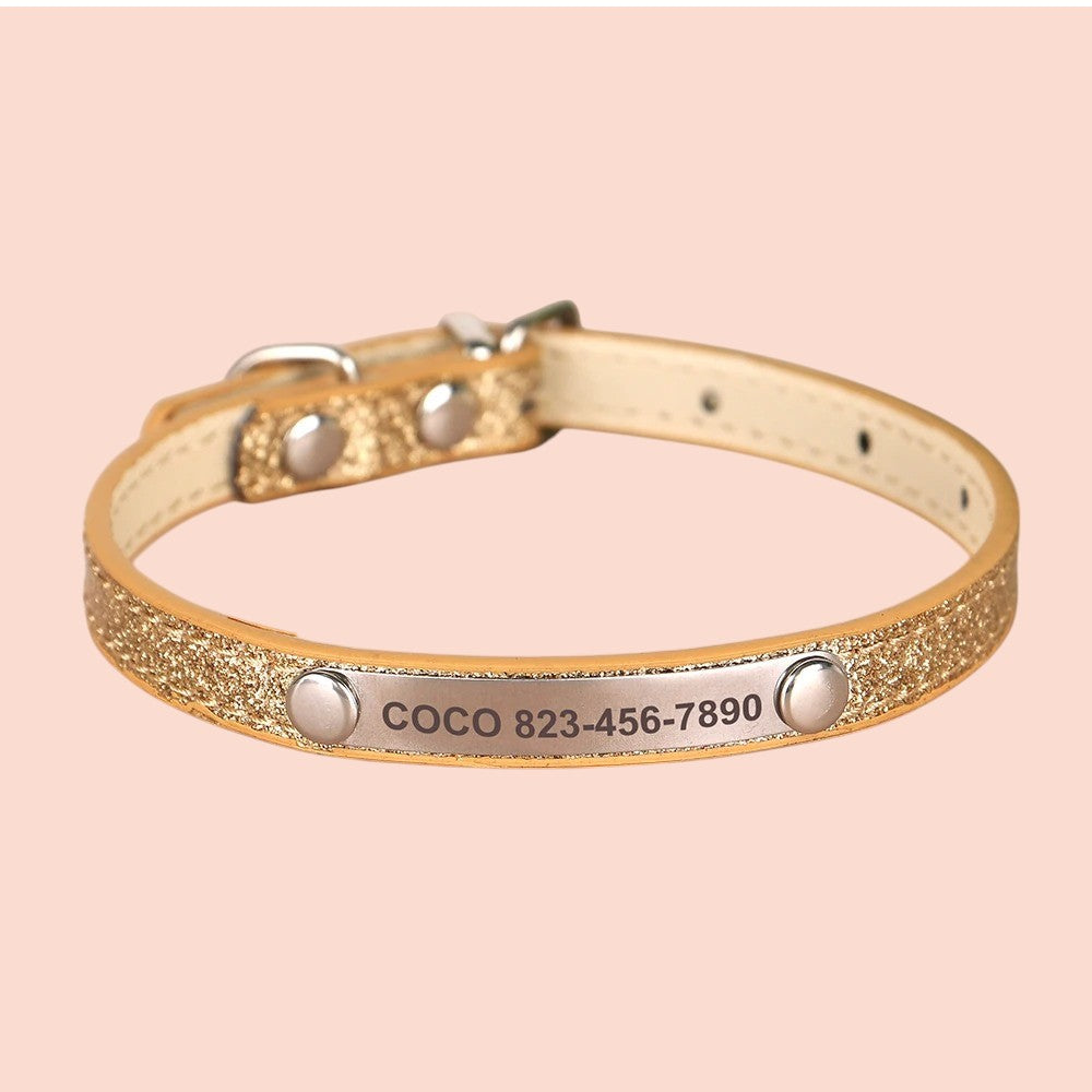 Collar Brilloso para Gatos y Perros Oro/Plata