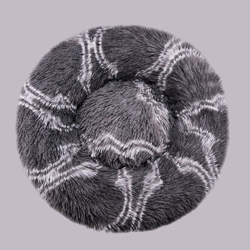 Cama Redonda para Perros y Gatos Gris