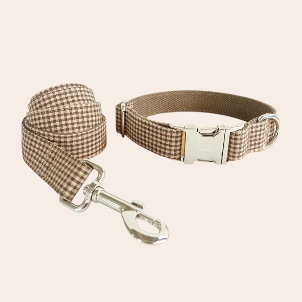 Correa de Nylon con Diseño de Cuadros para Perros – Paseos Seguros y con Estilo