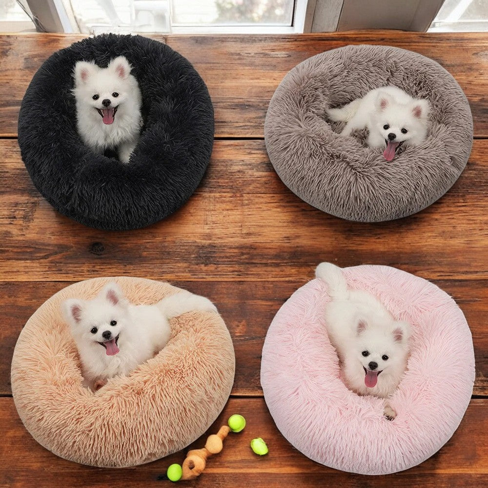 Cama Donut Suave y Acogedora para Perros y Gatos Rosa
