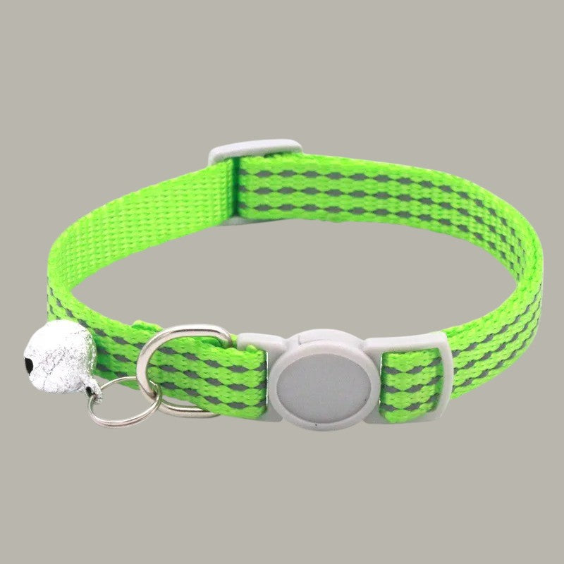 Collar para Gatos con Campana Reflectante Verde