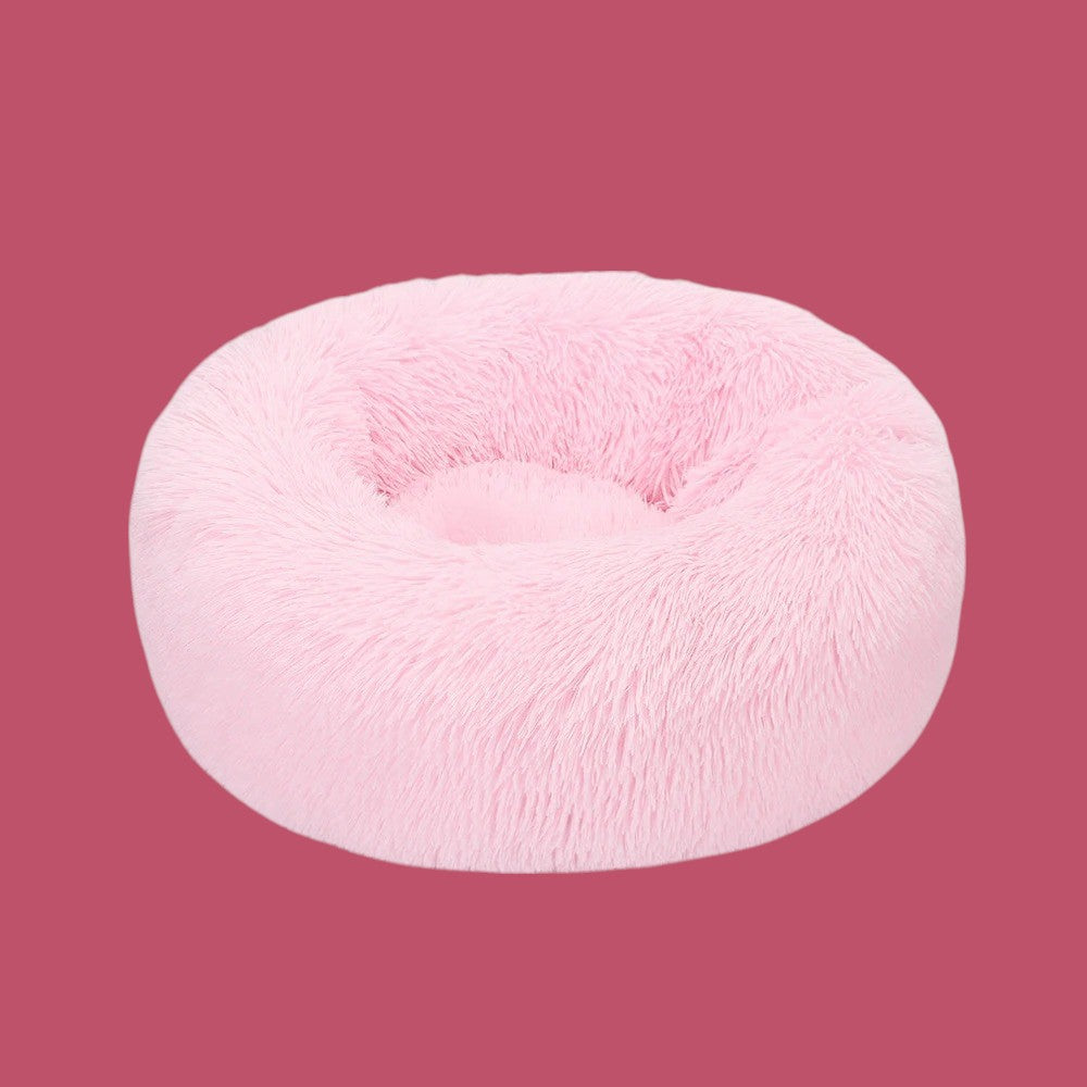 Cama Donut Suave y Acogedora para Perros y Gatos Rosa