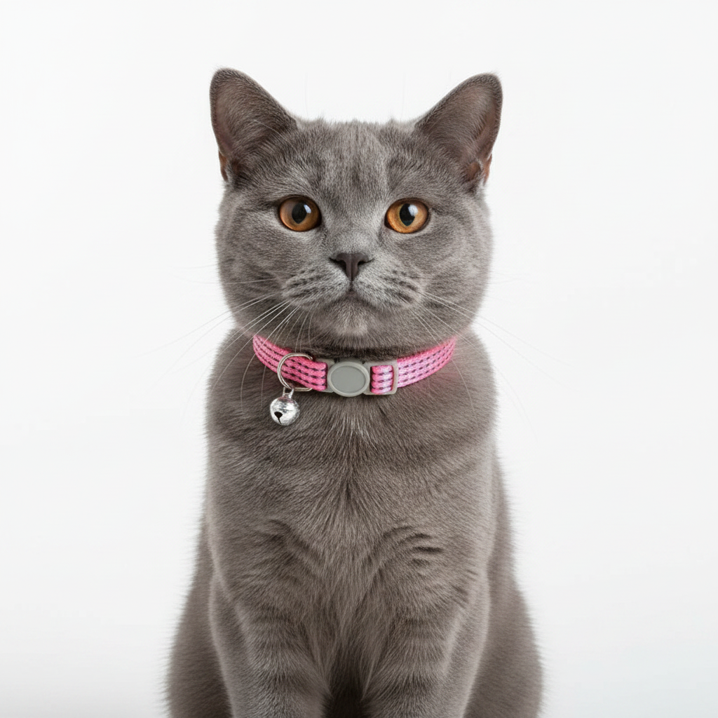 Collar para Gatos con Campana Reflectante Rosa Pastel