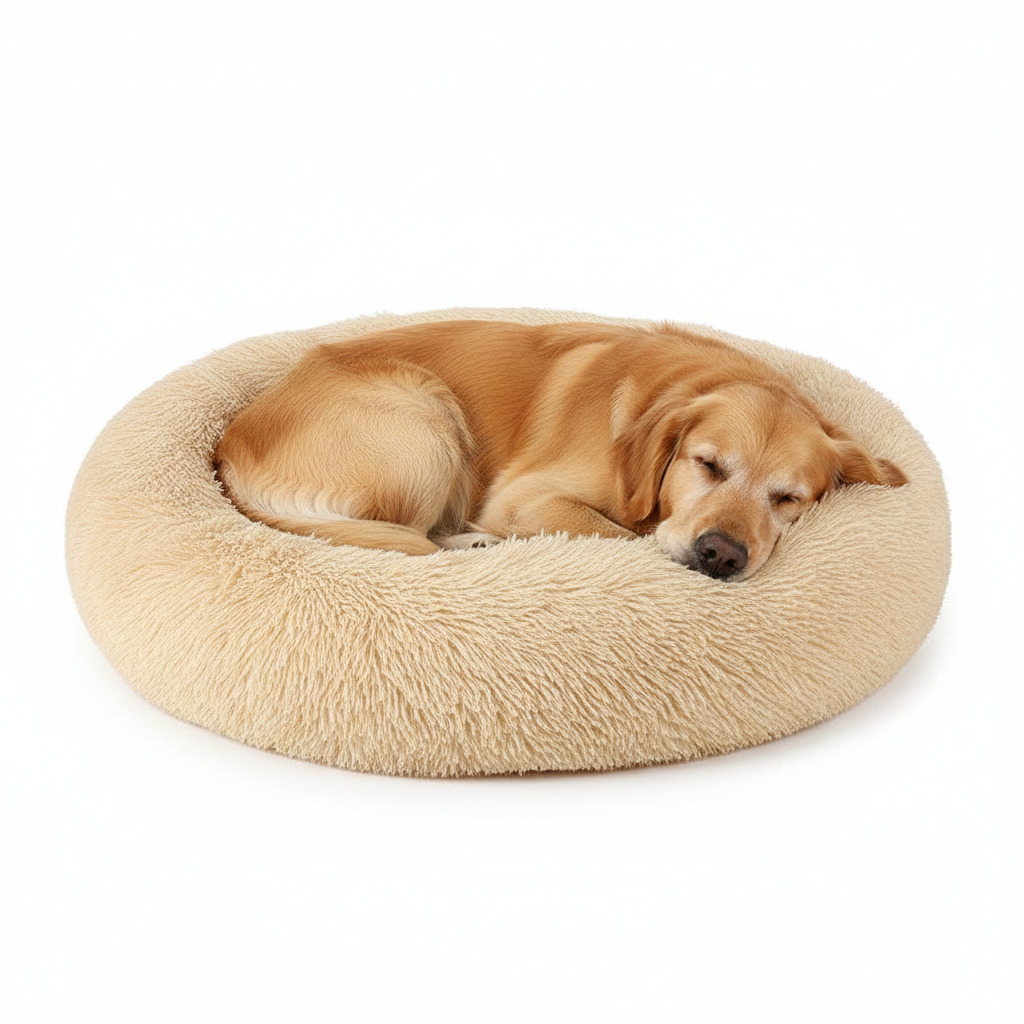 Cama Donut Suave y Acogedora para Perros y Gatos Apricot