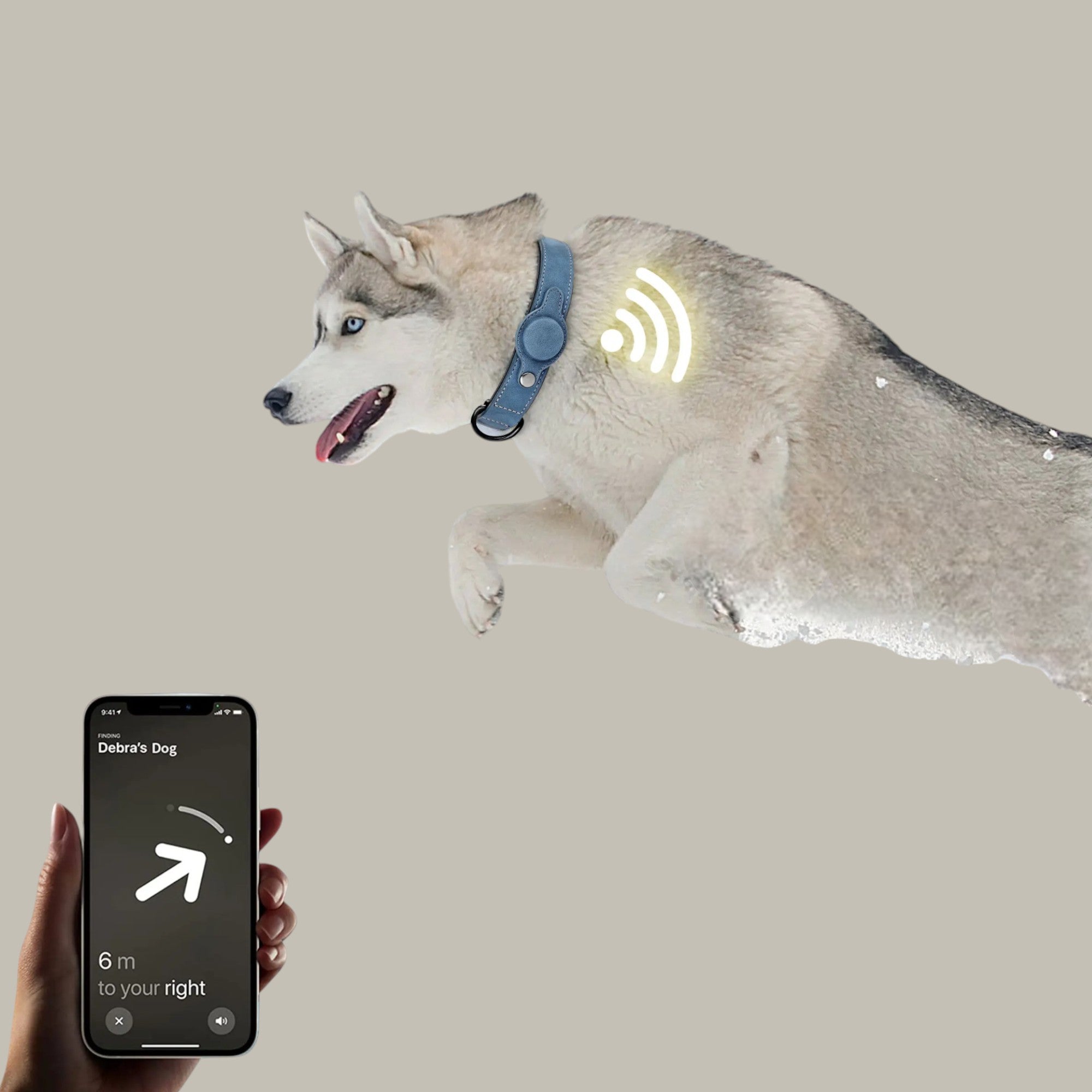 Collar de Cuero con GPS Antipérdida para Perros – Seguridad y Estilo