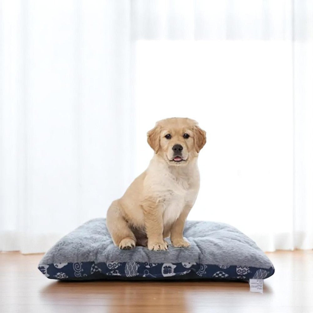 Cama Azul de Algodón Ultrasuave para Perros y Gatos