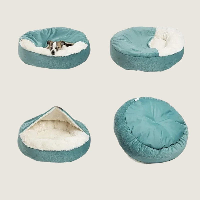 Cama Premium con Manta Incorporada para Perros y Gatos