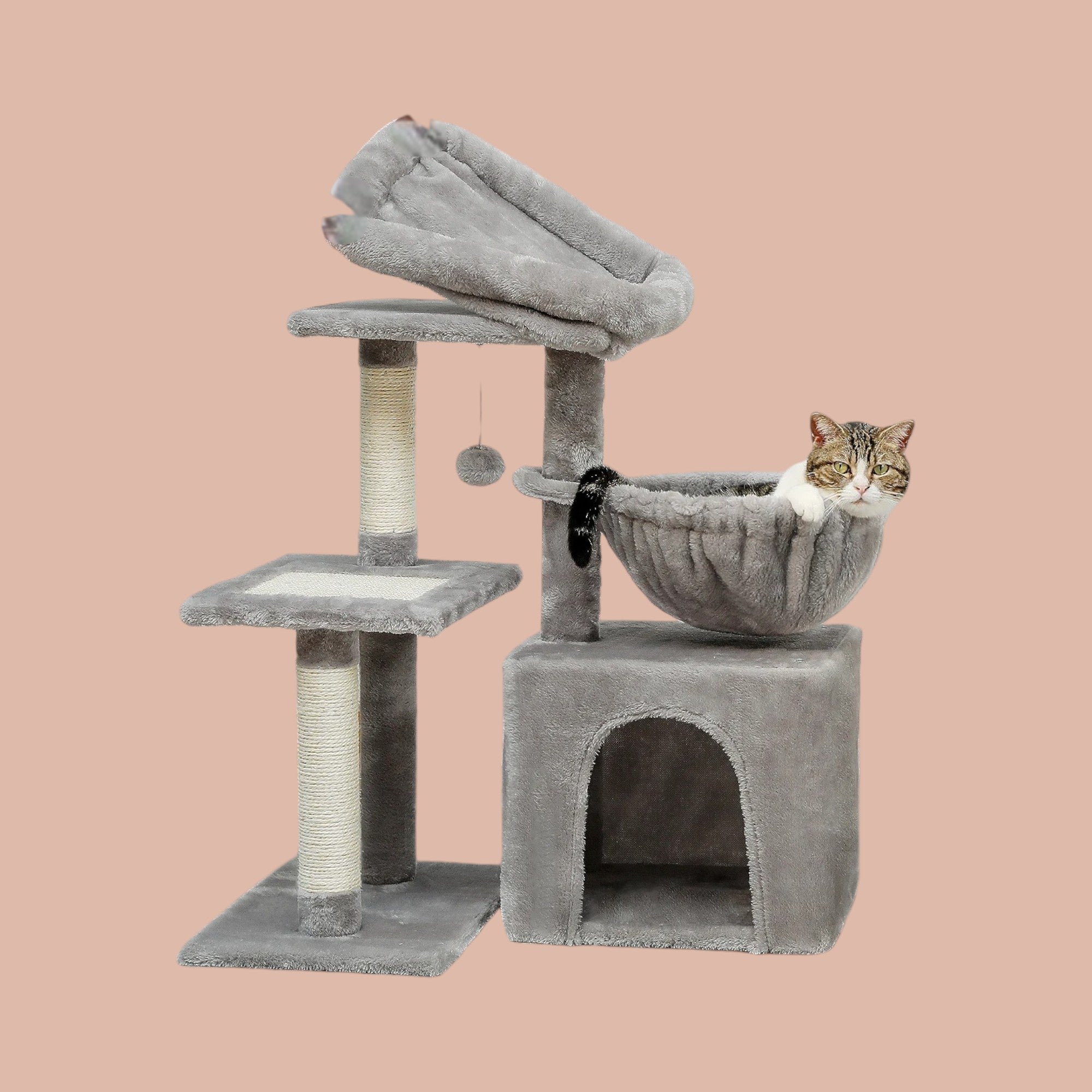 Árbol para Gatos con Hamaca Gris