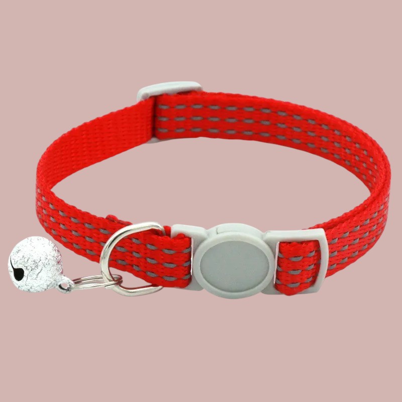 Collar para Gatos con Campana Reflectante Rojo