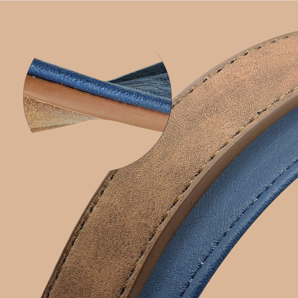 Correa Azul de Cuero Premium para Perros