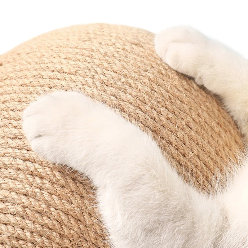 Poste rascador de madera y cuerda de cáñamo para gatos – Protección y diversión
