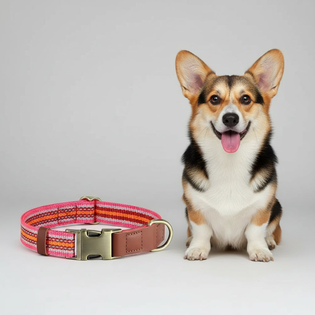 Collar de Nylon y Cuero para Perros