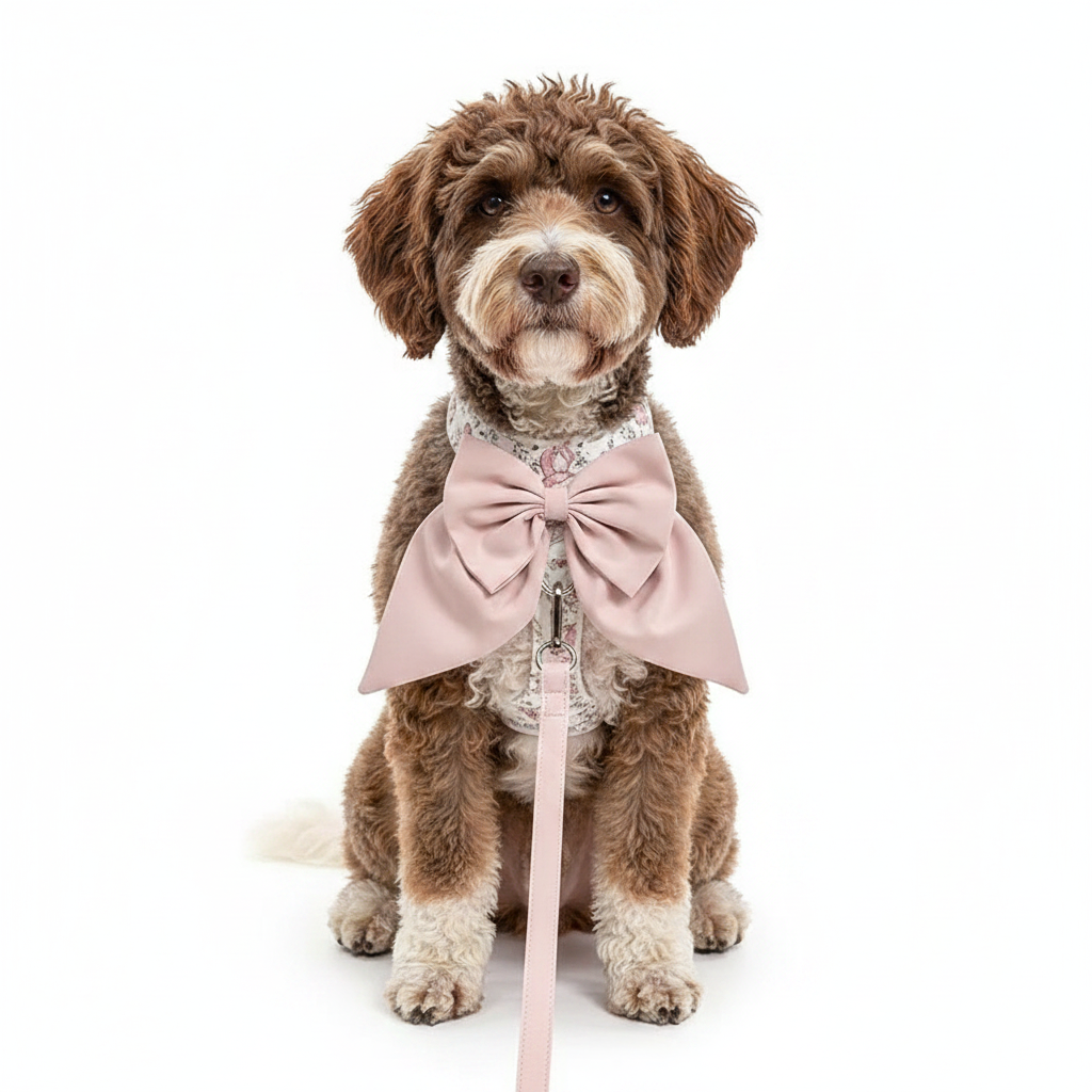 Arnés Floral para Perros con Moño