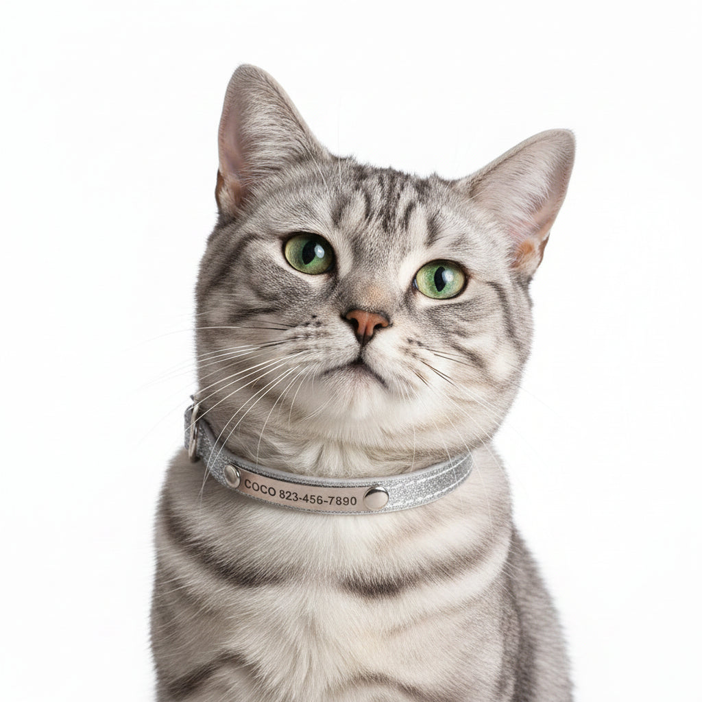 Collar Brilloso para Gatos y Perros Oro/Plata