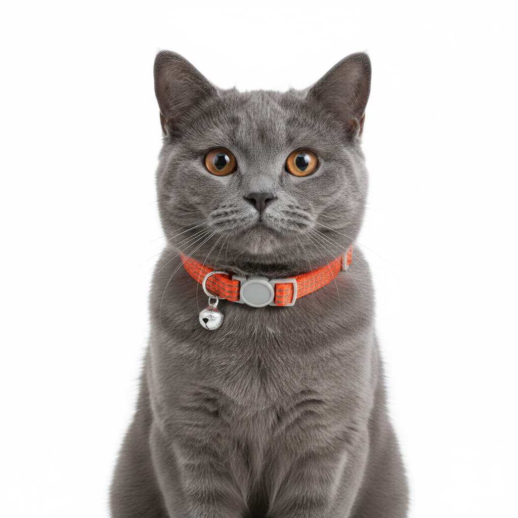 Collar para Gatos con Campana Reflectante Naranja