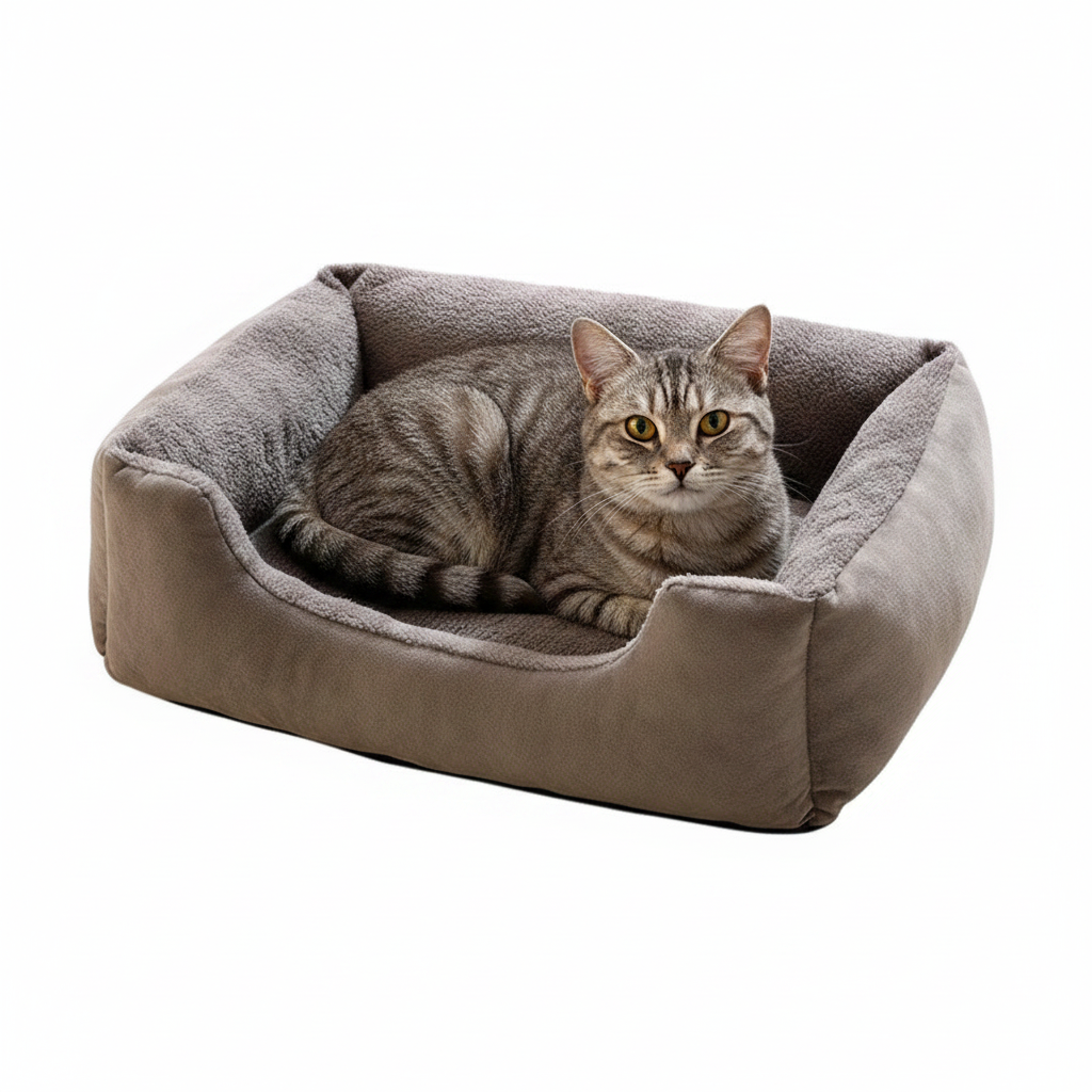 Cama de Felpa Ultra Suave para Gatos Gris