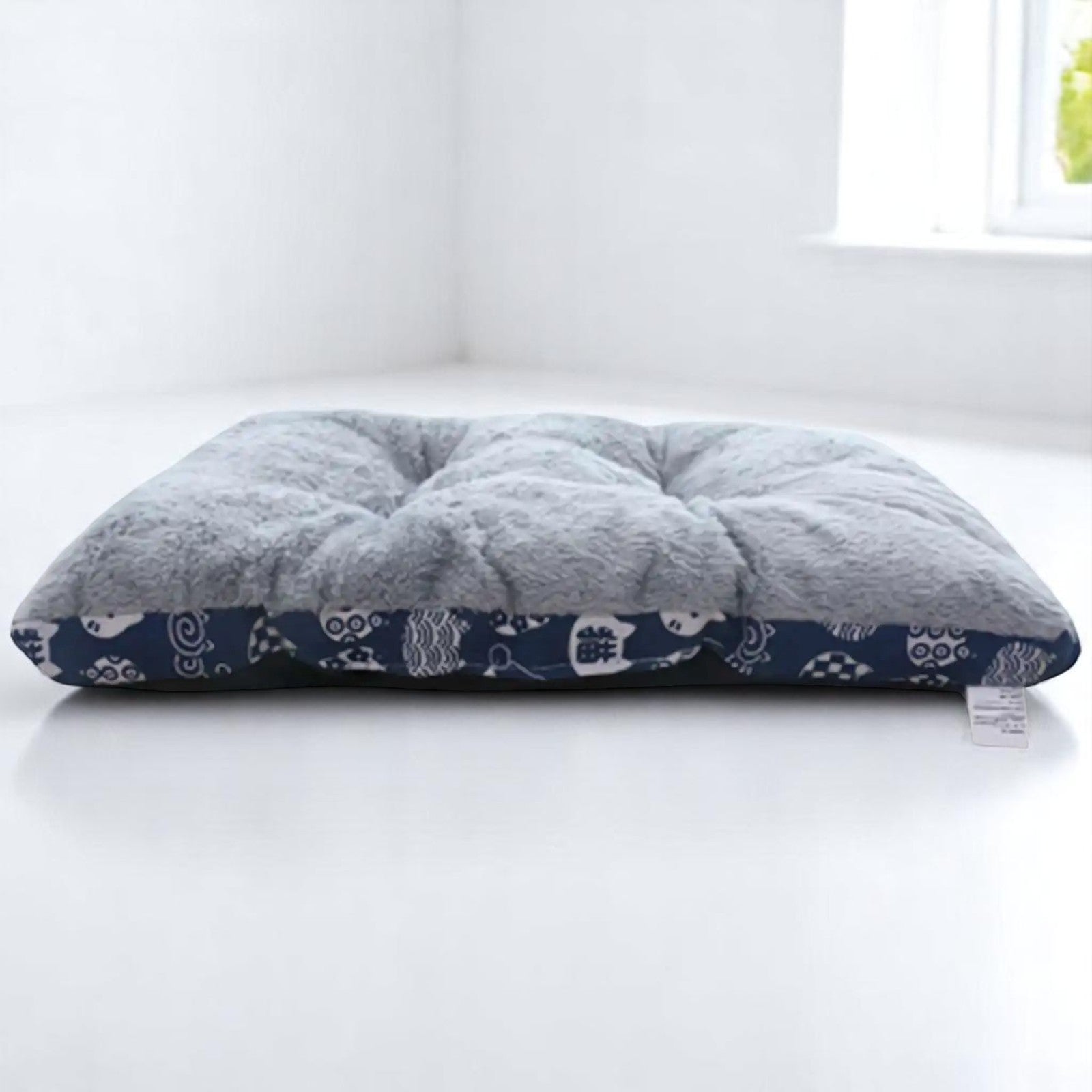 Cama Azul de Algodón Ultrasuave para Perros y Gatos