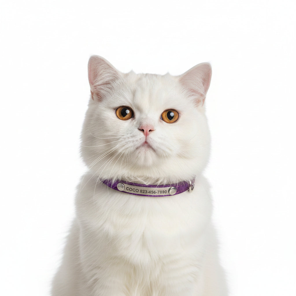 Collar Brilloso para Gatos y Perros Lila
