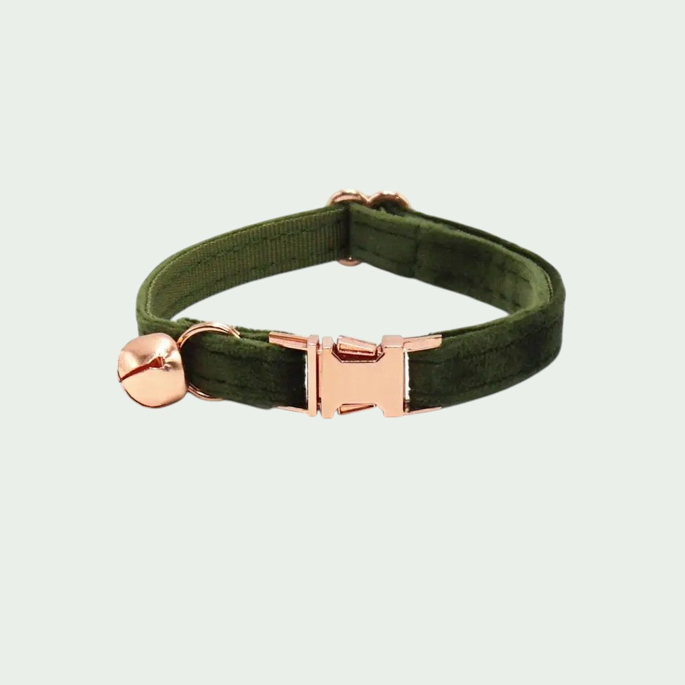 Collar de Terciopelo Elegante para Gatos - con Hebilla Metálica