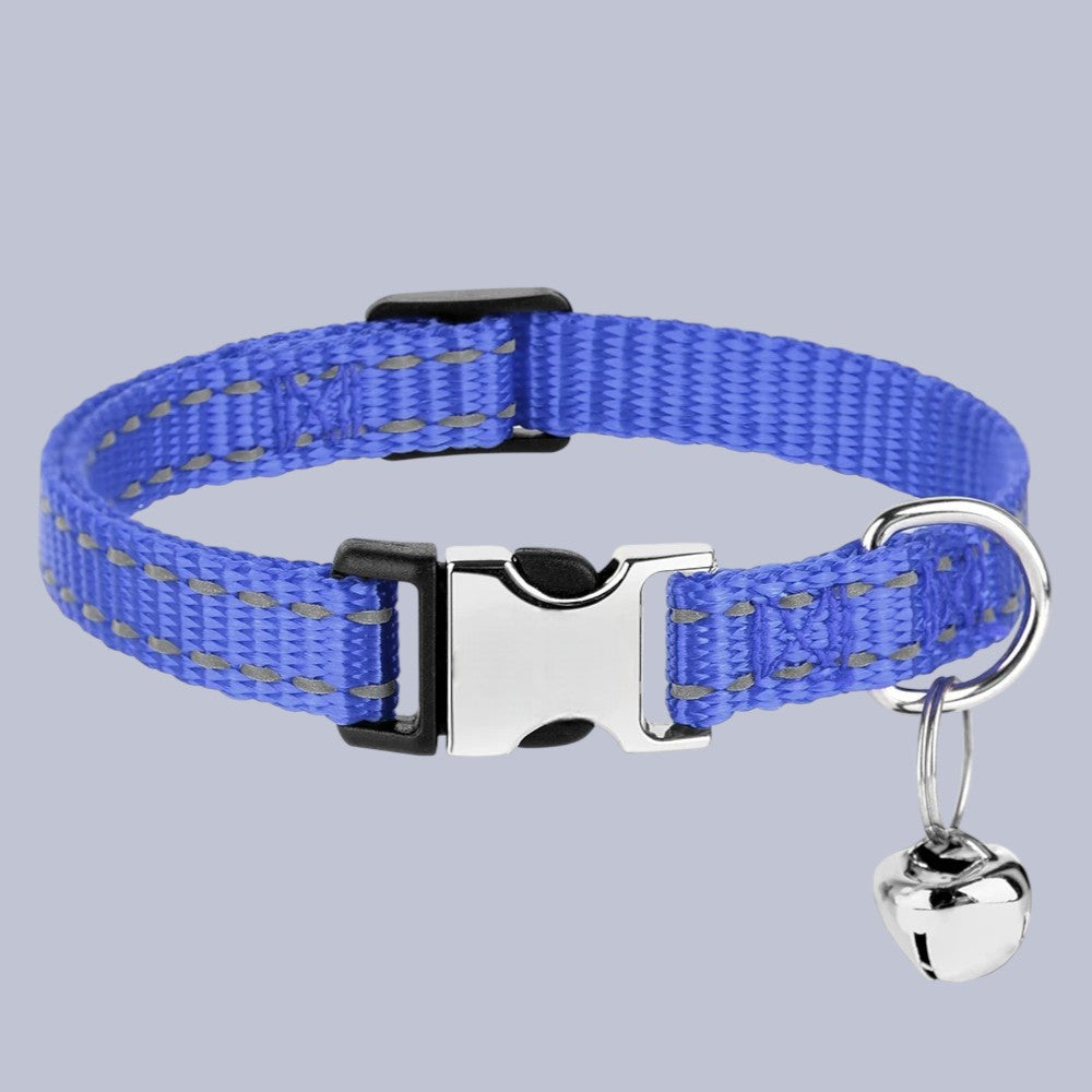 Collar para Perros y Gatos Azul con Cascabel