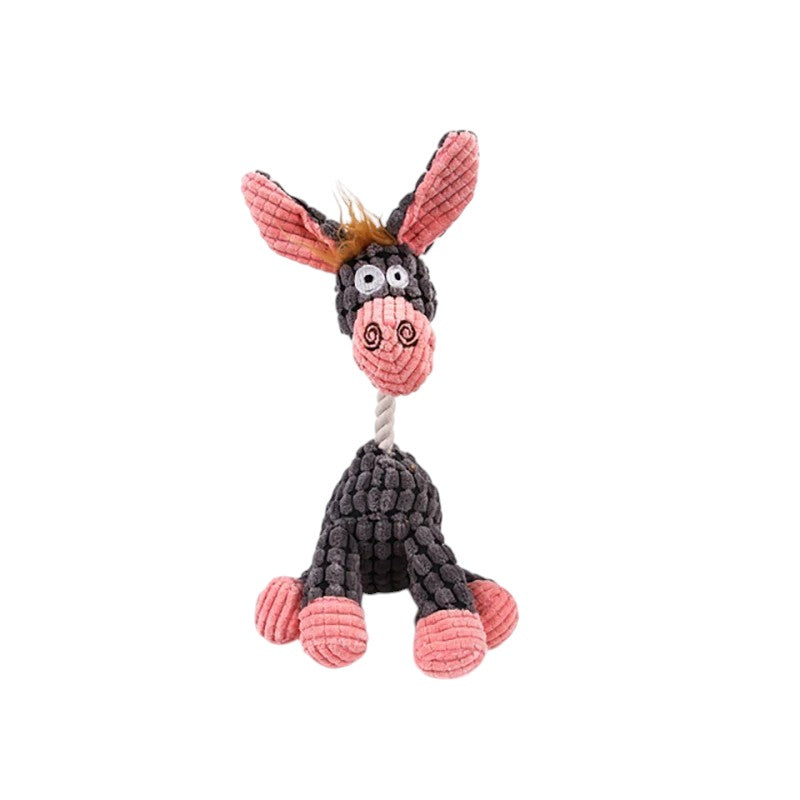 Juguete de peluche sonoro para perros – Diversión y limpieza dental