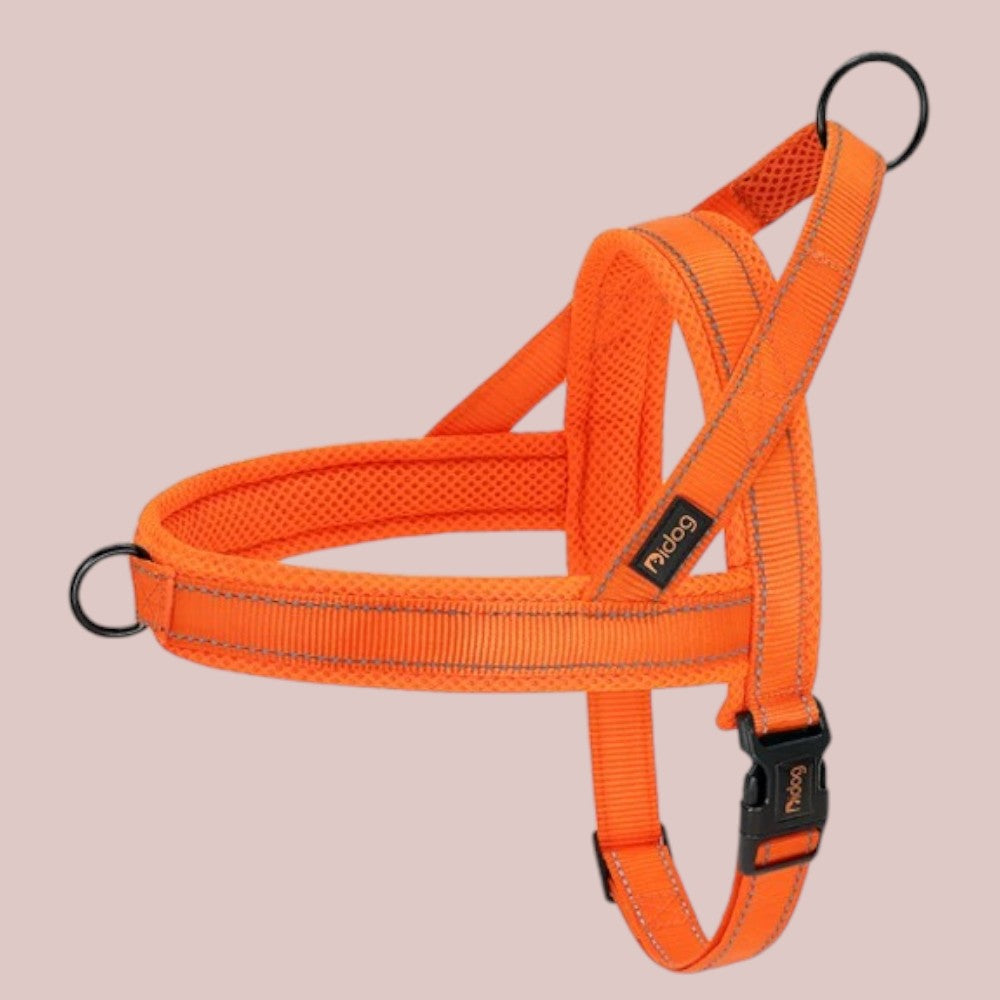 Arnés Antitirones Naranja Reflectante para Perros